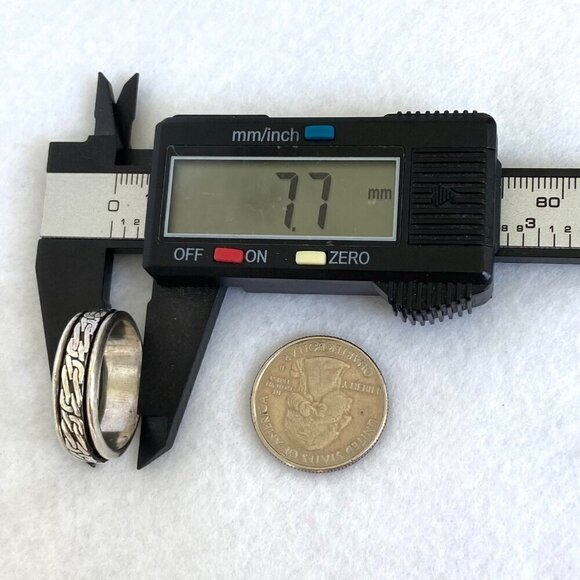 Sterling Silver 925 Chunky Sailors Knot Unisex 8MM Spinner Band Ring Sz 11.5 - Picture 14 of 15